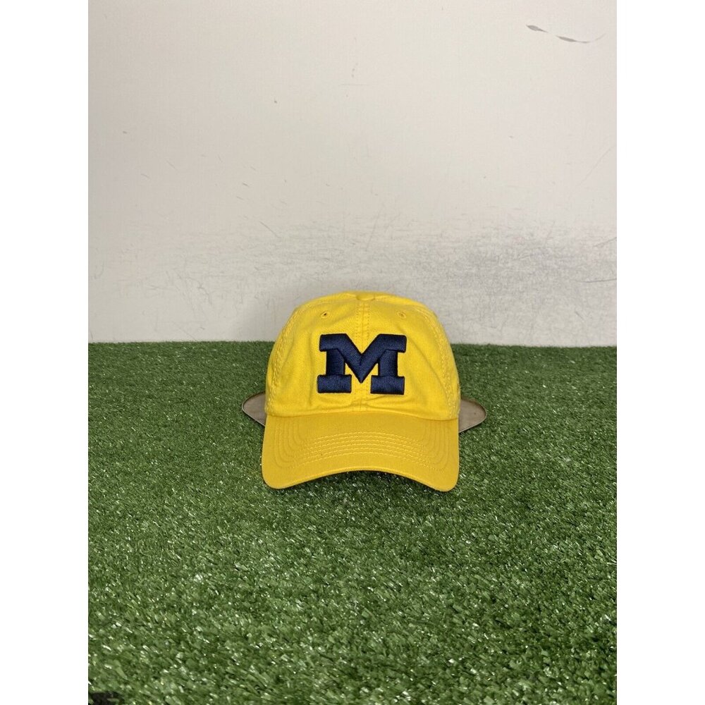 Michigan Wolverines hat cap strap back yellow blue Block M top of the world mens